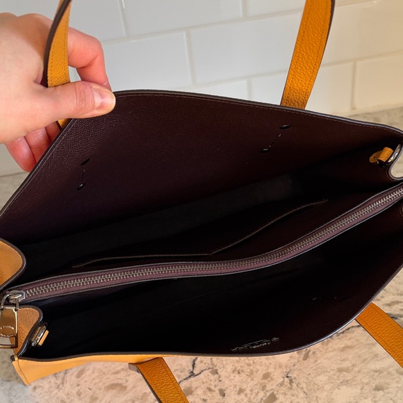 Coach Mustard Yellow Leather Charlie Carryall Bag - Picture 7 of 13